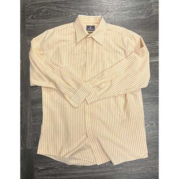 Stafford Men's 16.5 32/33 Regular Fit WRINKLE FREE Oxford Striped Dress Shirt - Picture 1 of 3